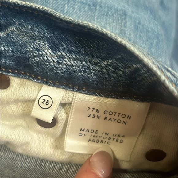 Revolve GRLFRND Karolina High-Rise Skinny in Bay Blues Distressed Denim Size 25 - Picture 14 of 15